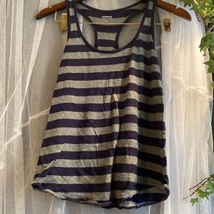 Express dream weight cotton navy striped tank top